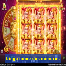 bingo nome dos numeros