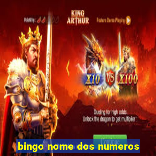 bingo nome dos numeros