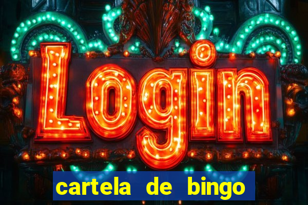 cartela de bingo para preencher