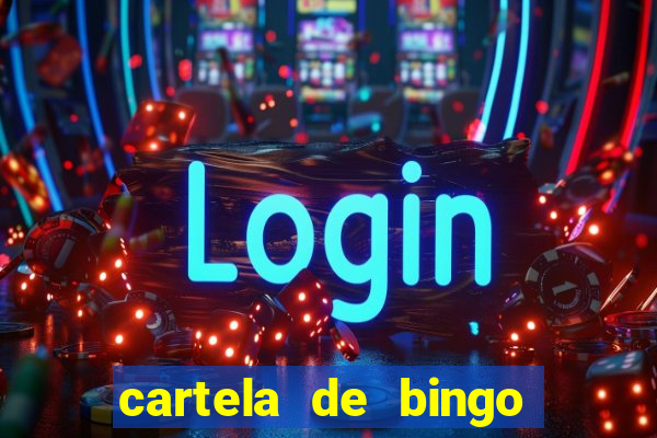 cartela de bingo para preencher