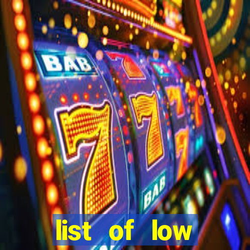 list of low volatility slot machines