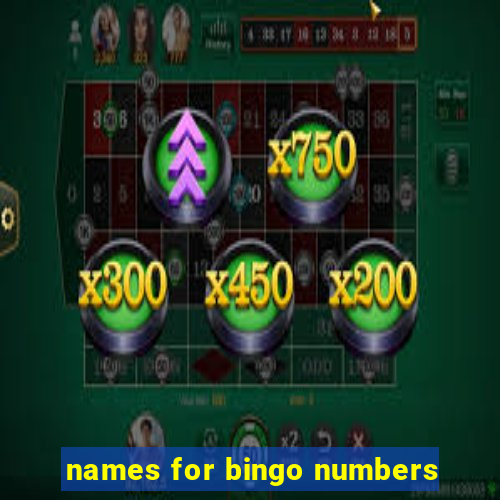 names for bingo numbers