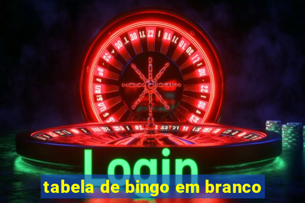 tabela de bingo em branco