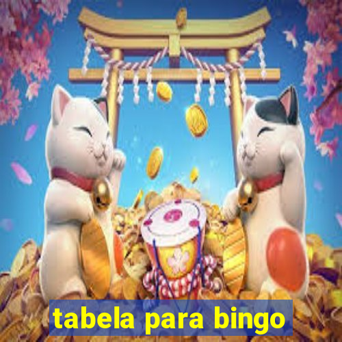 tabela para bingo