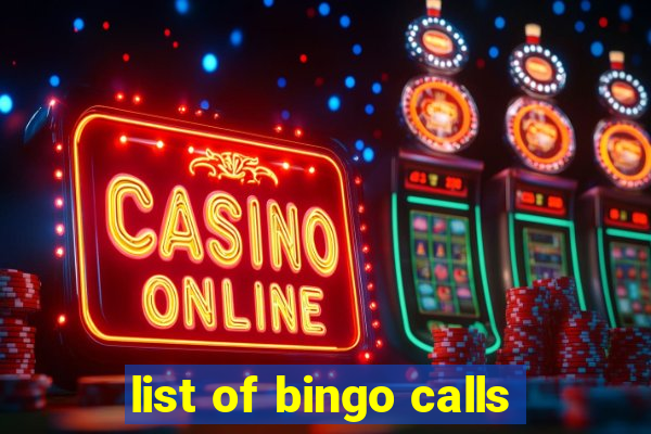 list of bingo calls