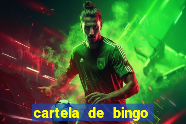 cartela de bingo com letras