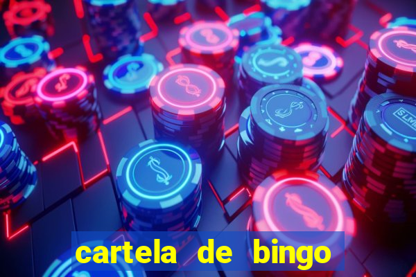 cartela de bingo com letras