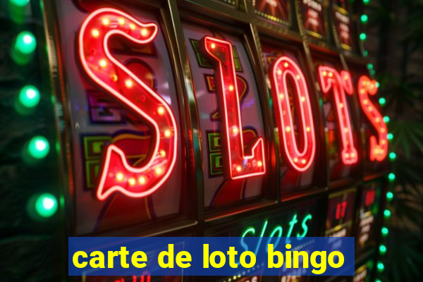 carte de loto bingo