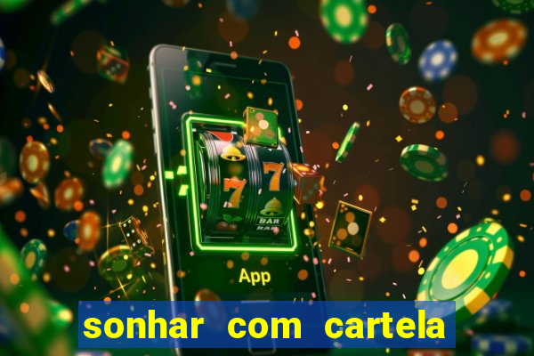 sonhar com cartela de bingo