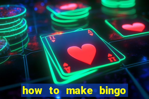 how to make bingo cards in excel