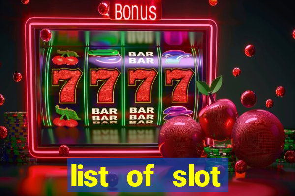 list of slot machines at winstar